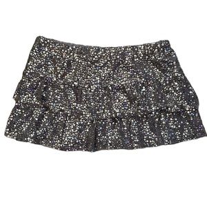 ✨Y2K bimbo hannah montana grey sequin ruffle micro mini skirt